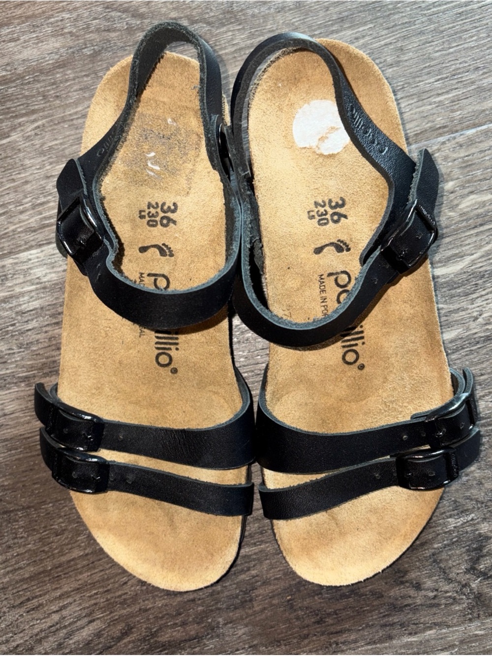 Papillio Birkenstock Lana Low Wedge Sandals EU 36 Womens US  5 - 6 Black Leather